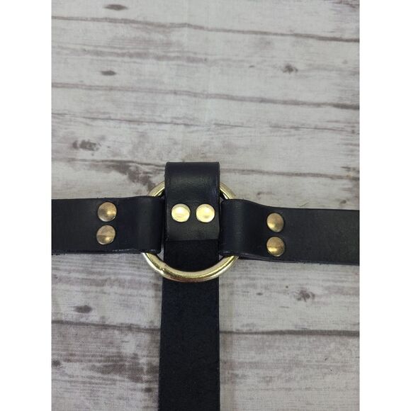 Leather Suspender 3 way buckle Adjustable Ring & Trigger Clasp Cowhide Leather - Picture 7 of 7